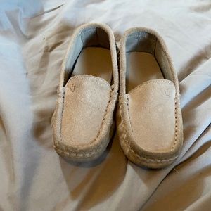 Grey leather loafers